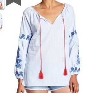 Romeo & Juliet Couture Embroidered Striped Blouse